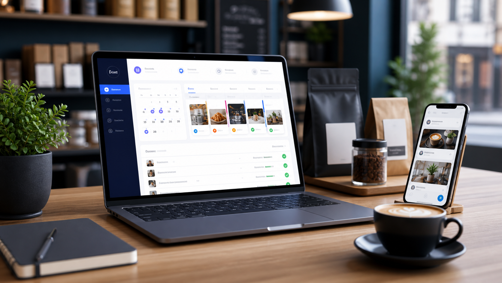 PromioAgent scheduling dashboard for a local business